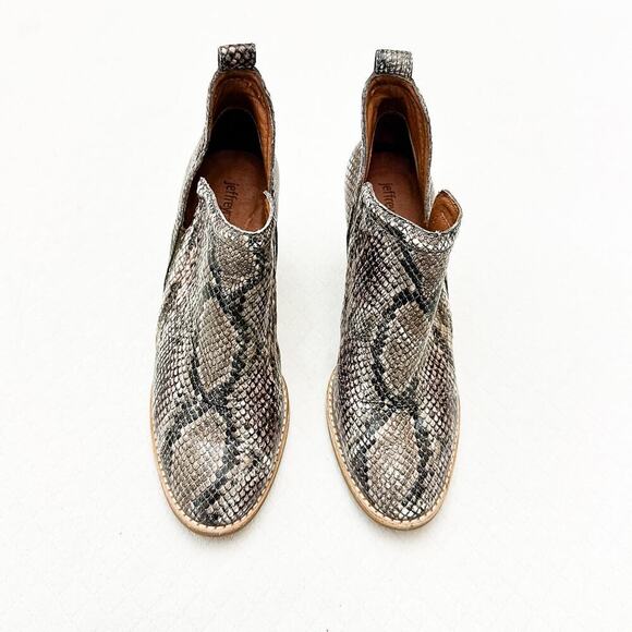 Jeffrey Campbell Rosalee Snakeskin Animal Printed Leather Bootie Size 7 - Picture 1 of 7